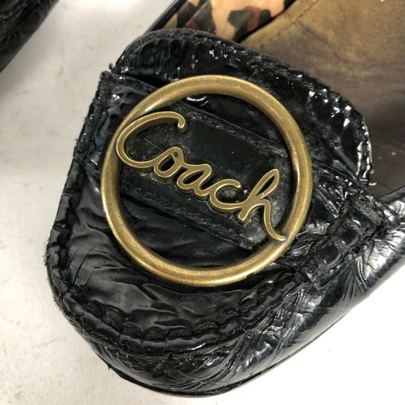Coach Corena Black Patent Leather Loafers 8.5 Buck - Picture 3 of 8